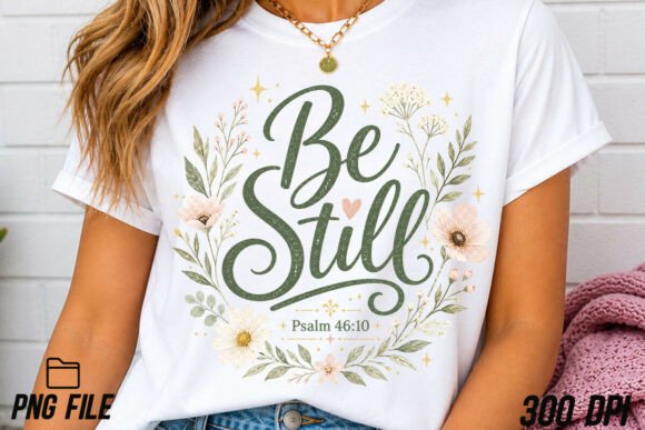 Be Still Psalm 46 10 Preppy PNG for T-Shirt Designs