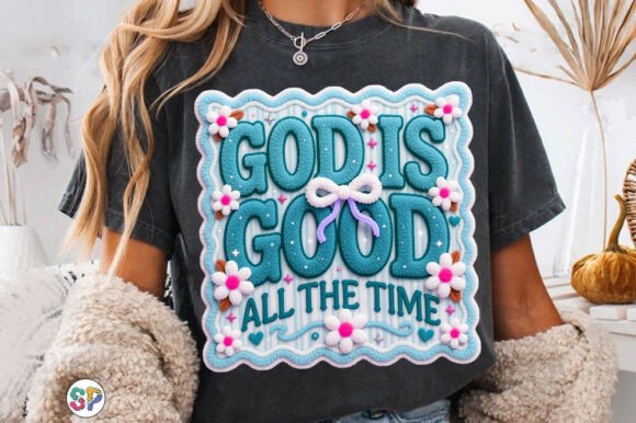 Faux Yarn God is Good Faith Shirt Png
