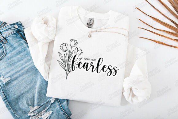 Fearless Floral Faith Typography T-Shirt Designs