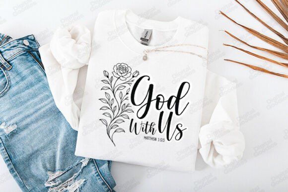 God with Us Bible Verse Floral Art