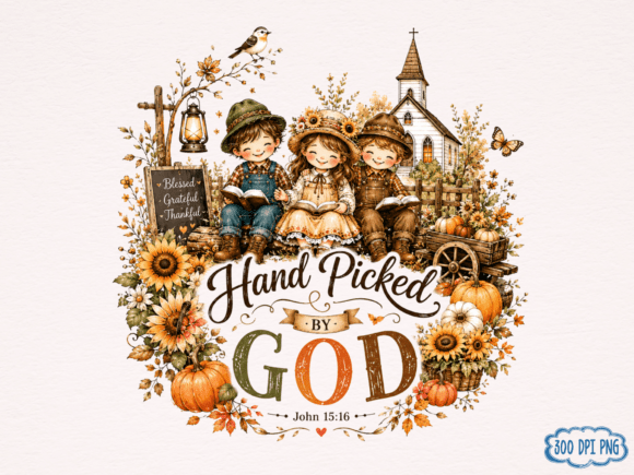 Hand Picked by God PNG for T-Shirt Designs