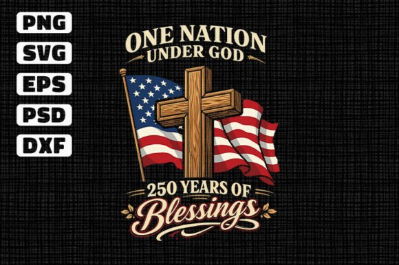 Patriotic Cross Flag Design