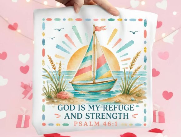 Psalm 46 1 PNG for T-Shirt Designs