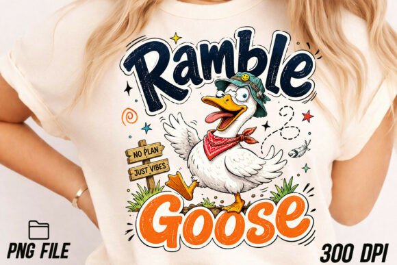 Ramble Goose Funny Goose PNG for T-Shirt Designs