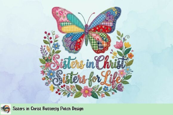 Sisters in Christ Butterfly Patch Design
