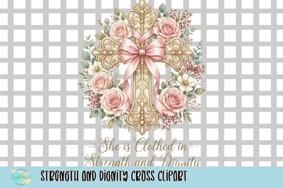 Strength and Dignity Cross Clipart for T-Shirt Designs