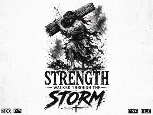 Strength Walked Through the Storm PNG for T-Shirt Designs